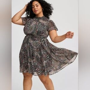Torrid Mini Chiffon Smocked Dress
